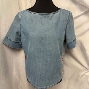 Casual Light Blue Denim Women's Top